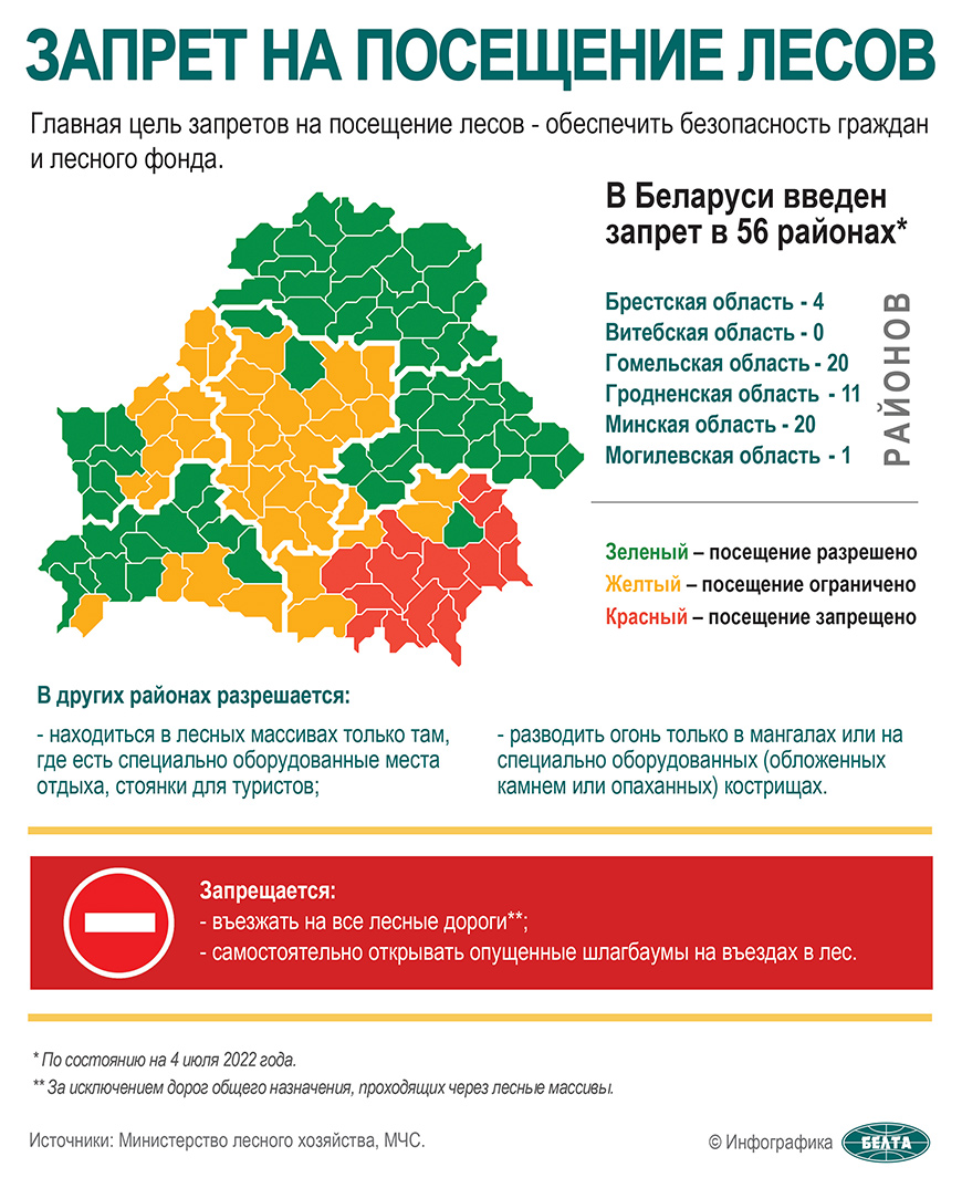 Карта лесов закрытых для посещения